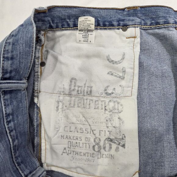 Polo Ralph Lauren Mens Denim Blue Jeans 40Wx30L Straight  Leg Medium Wash Mexico - Picture 8 of 15
